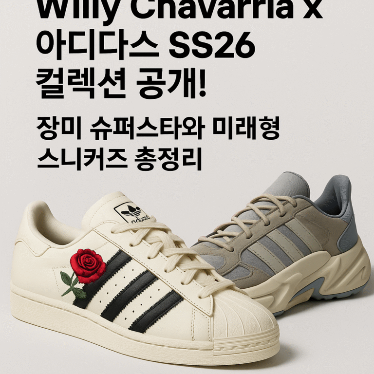 “Willy Chavarria x 아디다스 SS26 컬렉션 공개! 장미 슈퍼스타와 미래형 스니커즈 총정리”