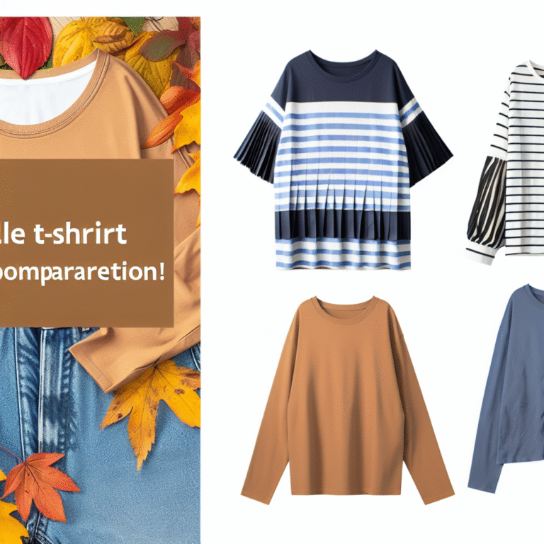 가을 티셔츠 비교: 플리츠부터 프린트, 오버핏까지!