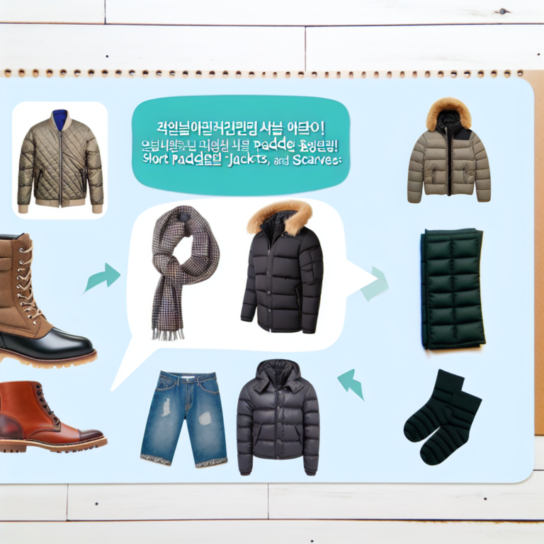 겨울 필수템! 남성을 위한 패딩부츠, 숏패딩, 머플러 완벽 비교!